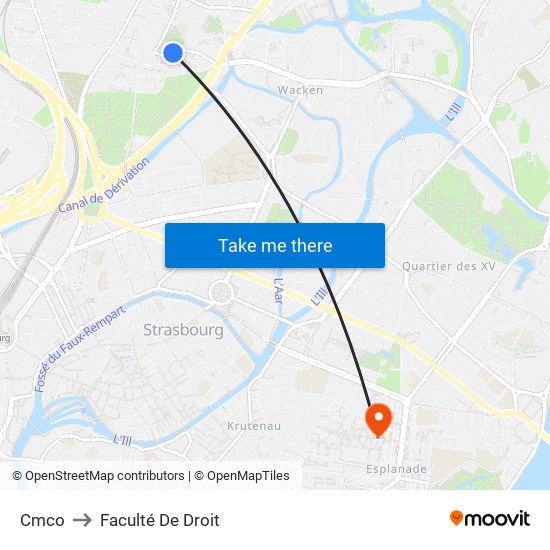 Cmco to Faculté De Droit map