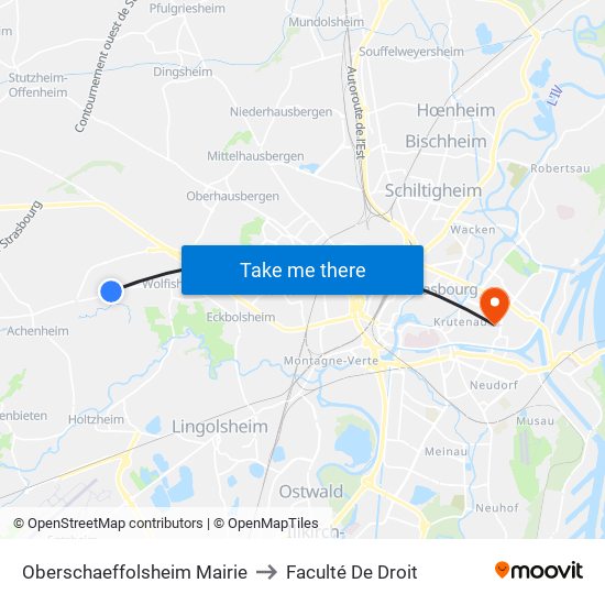Oberschaeffolsheim Mairie to Faculté De Droit map