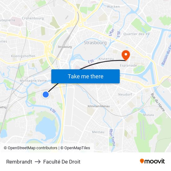 Rembrandt to Faculté De Droit map