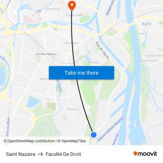 Saint Nazaire to Faculté De Droit map