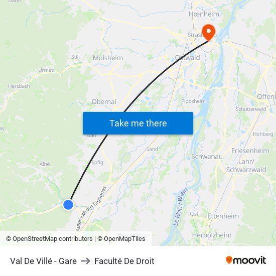 Val De Villé - Gare to Faculté De Droit map