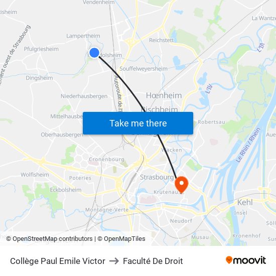 Collège Paul Emile Victor to Faculté De Droit map