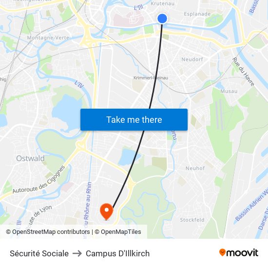 Sécurité Sociale to Campus D'Illkirch map