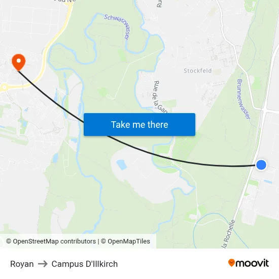 Royan to Campus D'Illkirch map