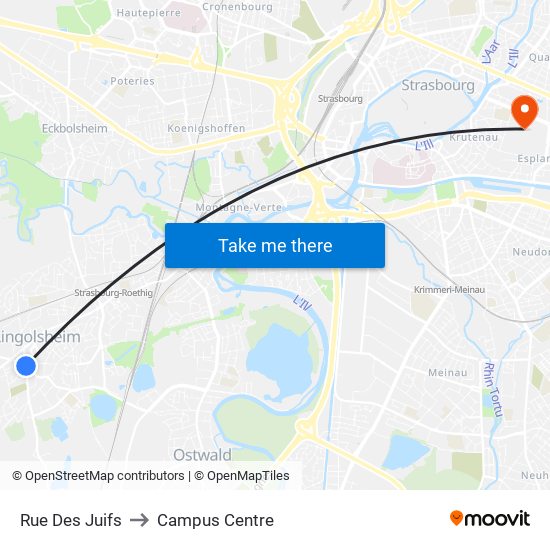 Rue Des Juifs to Campus Centre map
