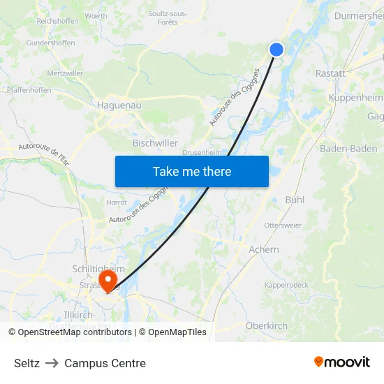 Seltz to Campus Centre map