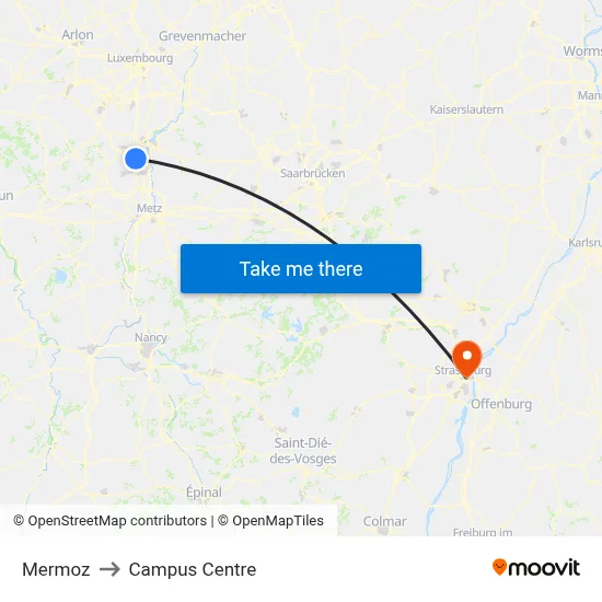 Mermoz to Campus Centre map