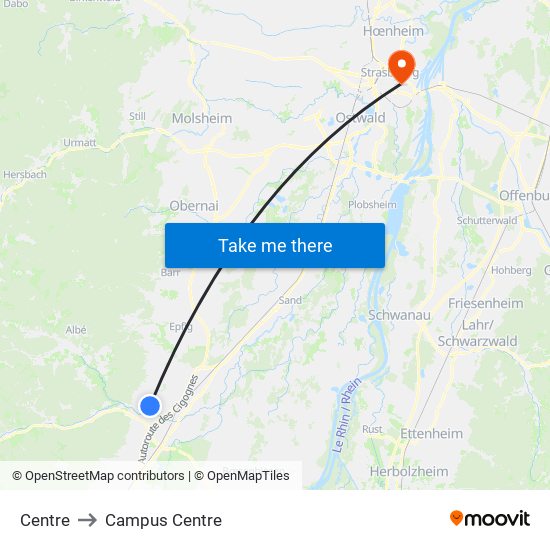 Centre to Campus Centre map