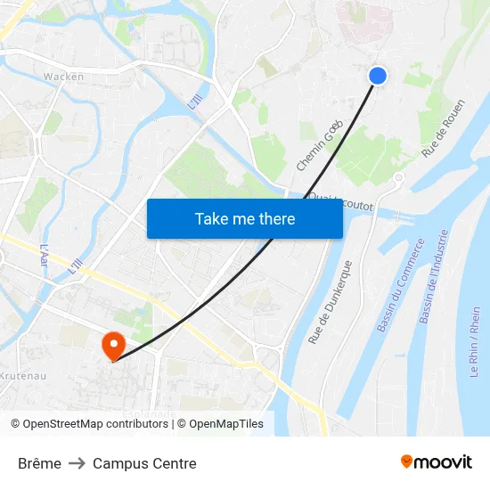 Brême to Campus Centre map