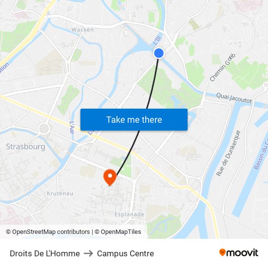 Droits De L'Homme to Campus Centre map