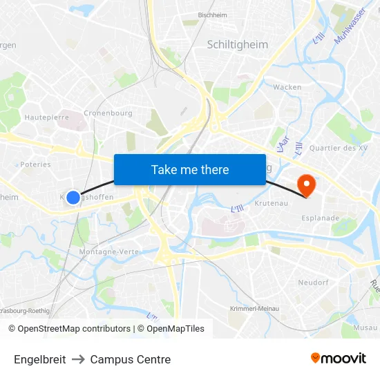 Engelbreit to Campus Centre map