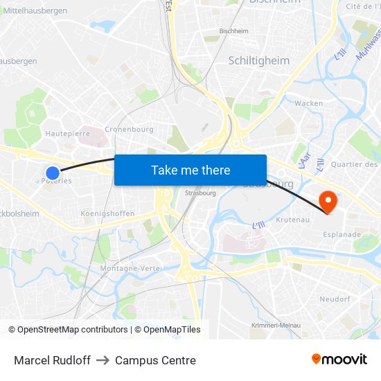 Marcel Rudloff to Campus Centre map