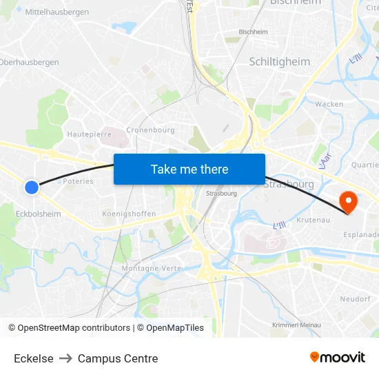Eckelse to Campus Centre map