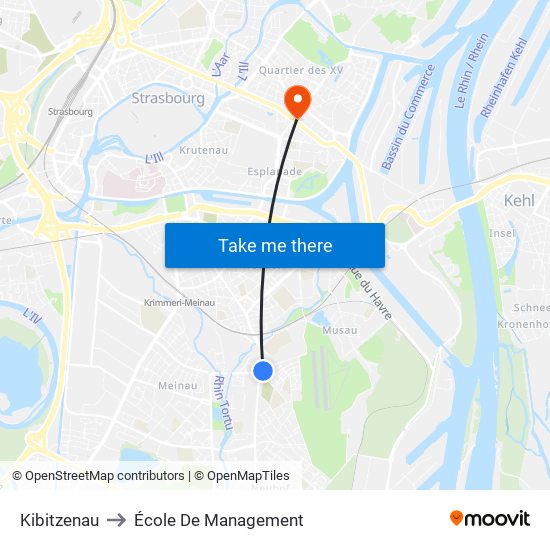 Kibitzenau to École De Management map