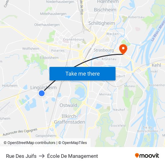 Rue Des Juifs to École De Management map