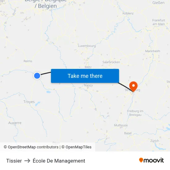 Tissier to École De Management map