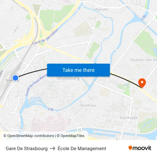Gare De Strasbourg to École De Management map