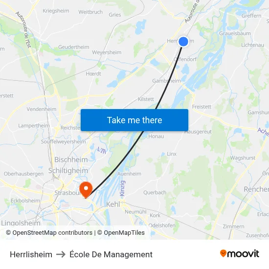Herrlisheim to École De Management map