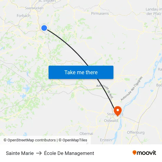 Sainte Marie to École De Management map