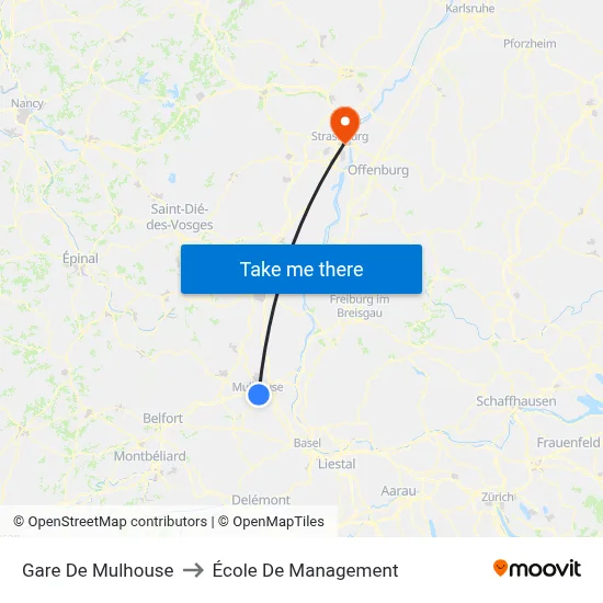 Gare De Mulhouse to École De Management map