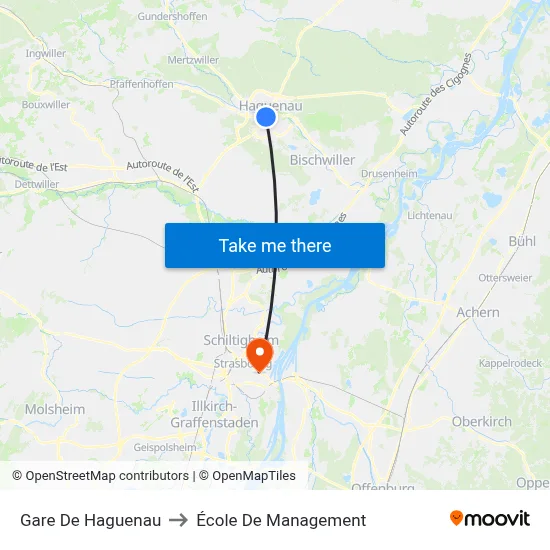 Gare De Haguenau to École De Management map