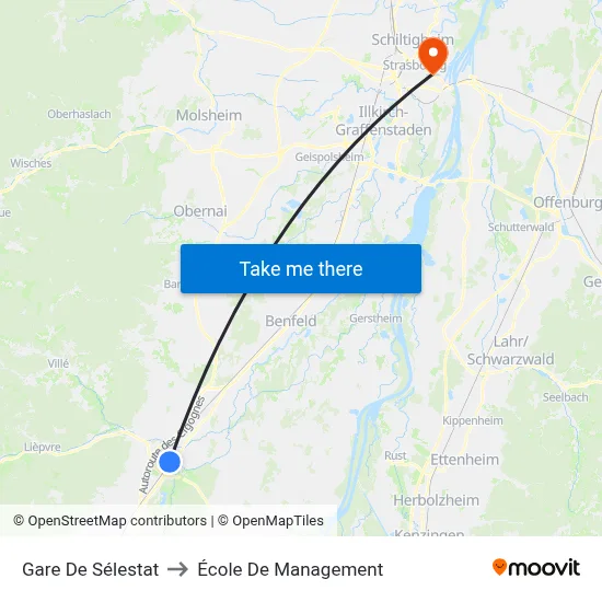 Gare De Sélestat to École De Management map