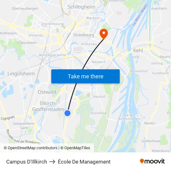 Campus D'Illkirch to École De Management map