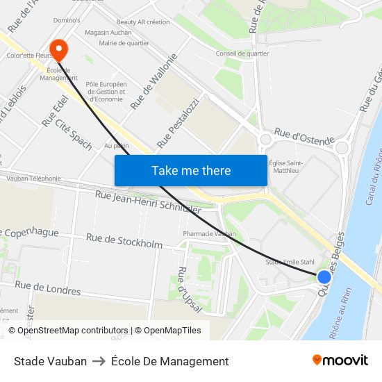 Stade Vauban to École De Management map