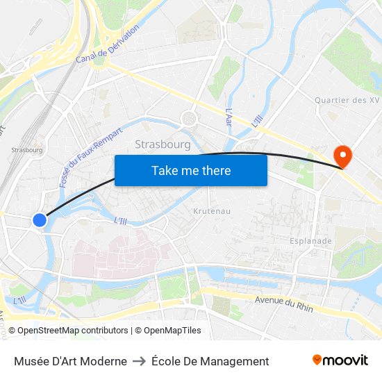 Musée D'Art Moderne to École De Management map