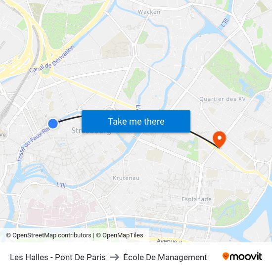 Les Halles - Pont De Paris to École De Management map