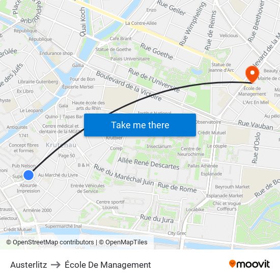 Austerlitz to École De Management map