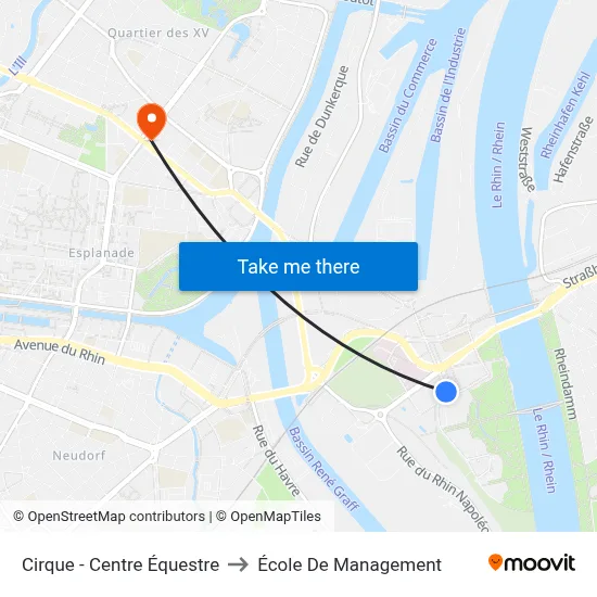 Cirque - Centre Équestre to École De Management map