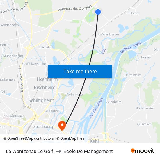 La Wantzenau Le Golf to École De Management map