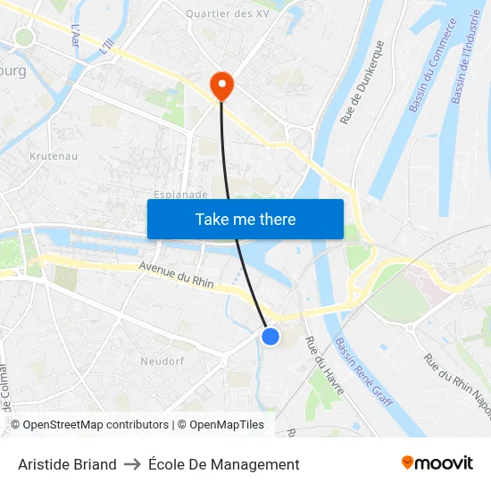 Aristide Briand to École De Management map