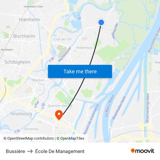 Bussière to École De Management map