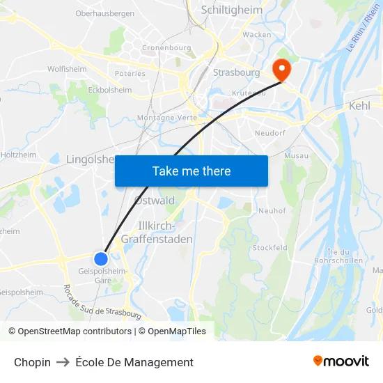 Chopin to École De Management map