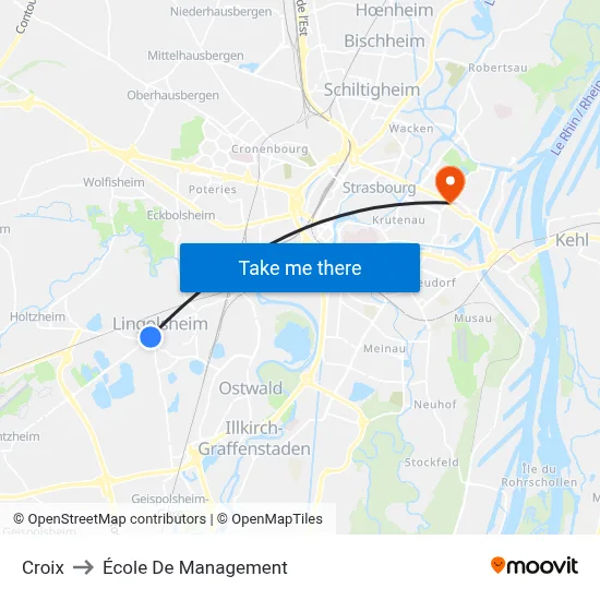 Croix to École De Management map