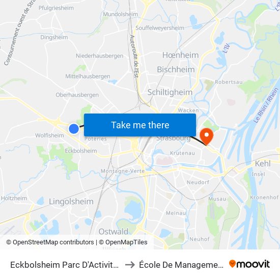 Eckbolsheim Parc D'Activités to École De Management map