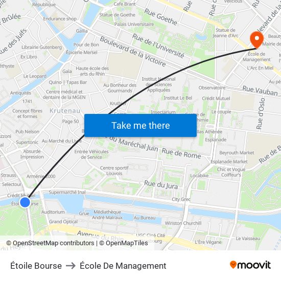 Étoile Bourse to École De Management map