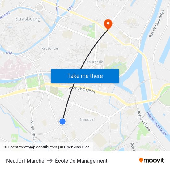 Neudorf Marché to École De Management map