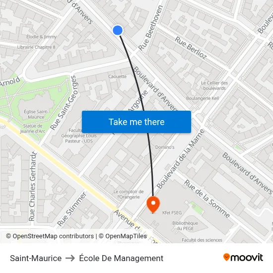 Saint-Maurice to École De Management map
