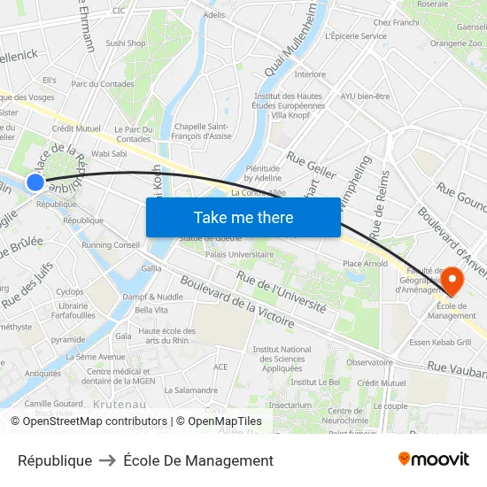 République to École De Management map