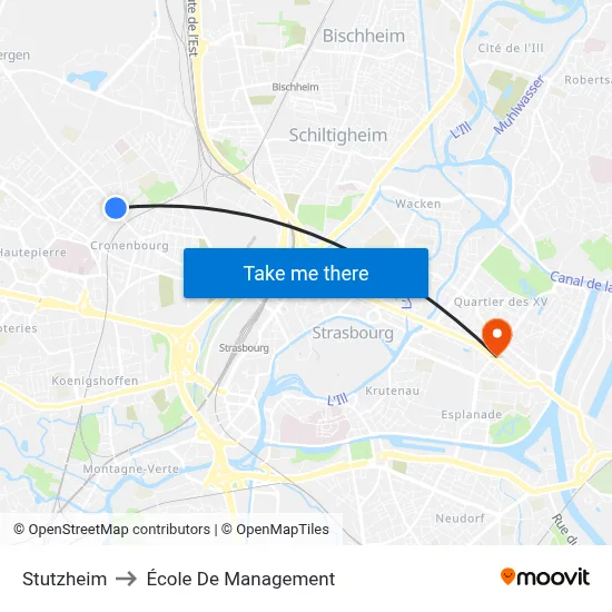 Stutzheim to École De Management map