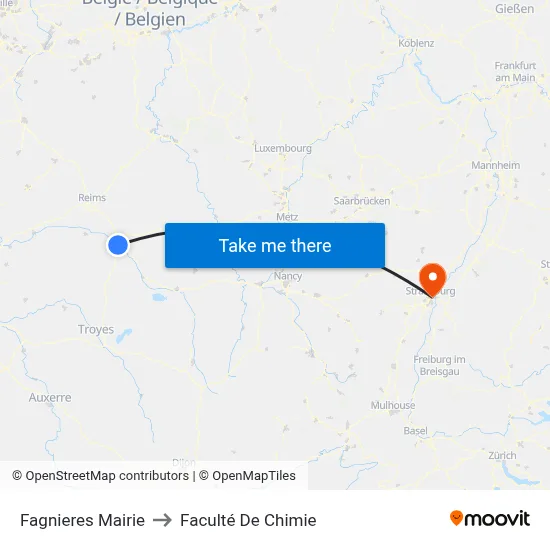 Fagnieres Mairie to Faculté De Chimie map