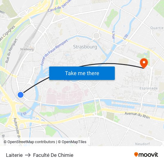 Laiterie to Faculté De Chimie map