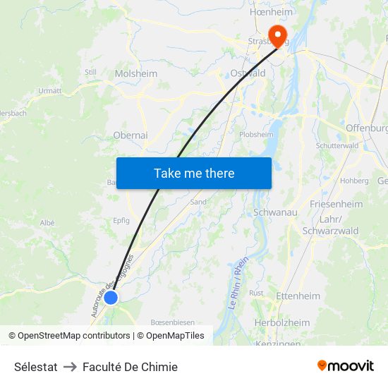 Sélestat to Faculté De Chimie map