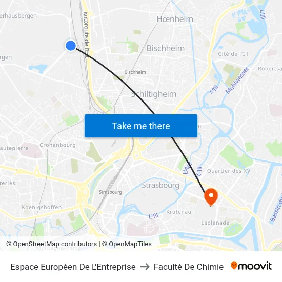 Espace Européen De L'Entreprise to Faculté De Chimie map