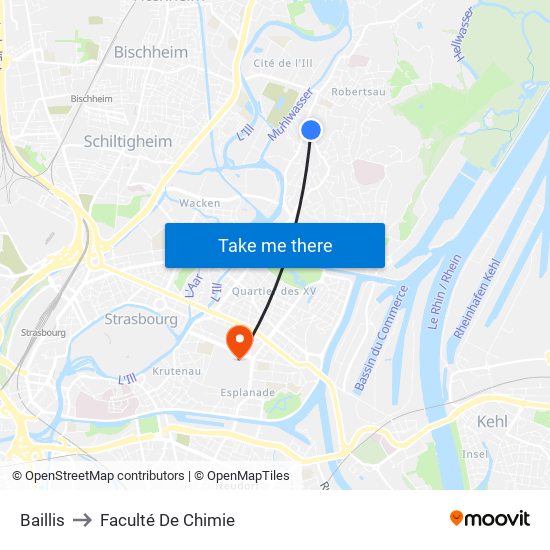 Baillis to Faculté De Chimie map