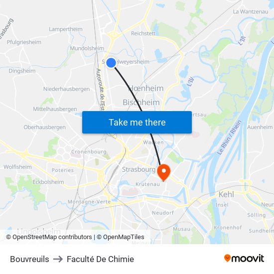 Bouvreuils to Faculté De Chimie map