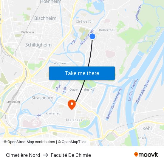 Cimetière Nord to Faculté De Chimie map